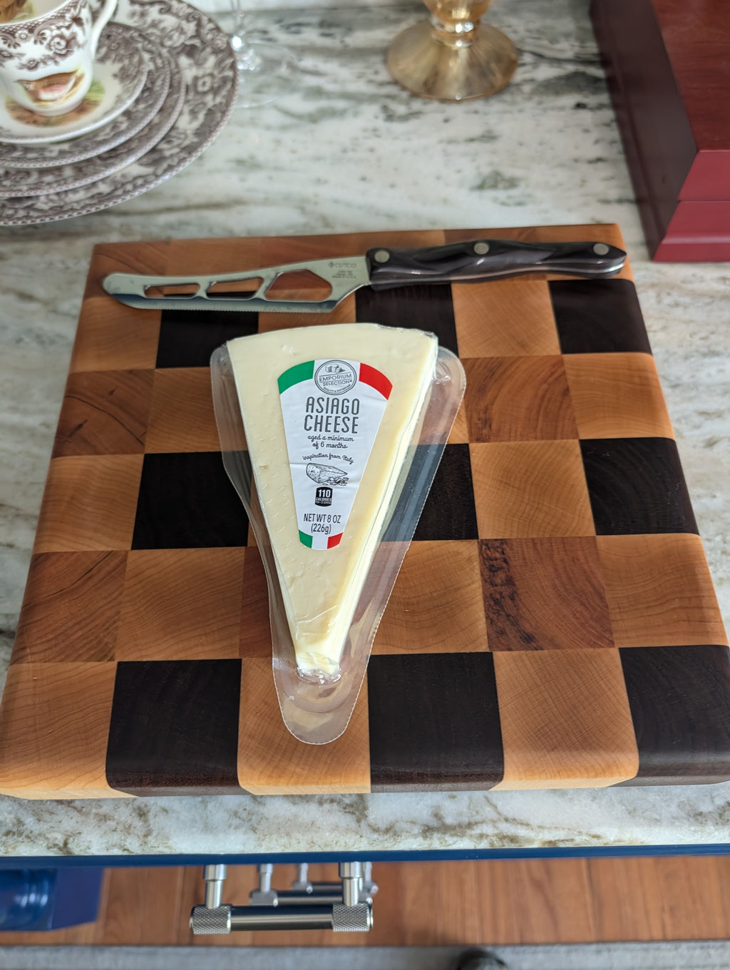 3 Color Checker Board Pattern End-Grain Cuting Board - Square