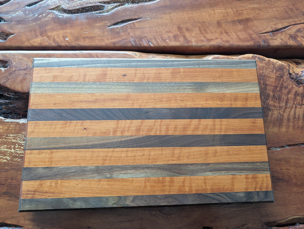 Walnut and  Cumaru Handmade Cutting Board 8.5" x 15" x 1.25"