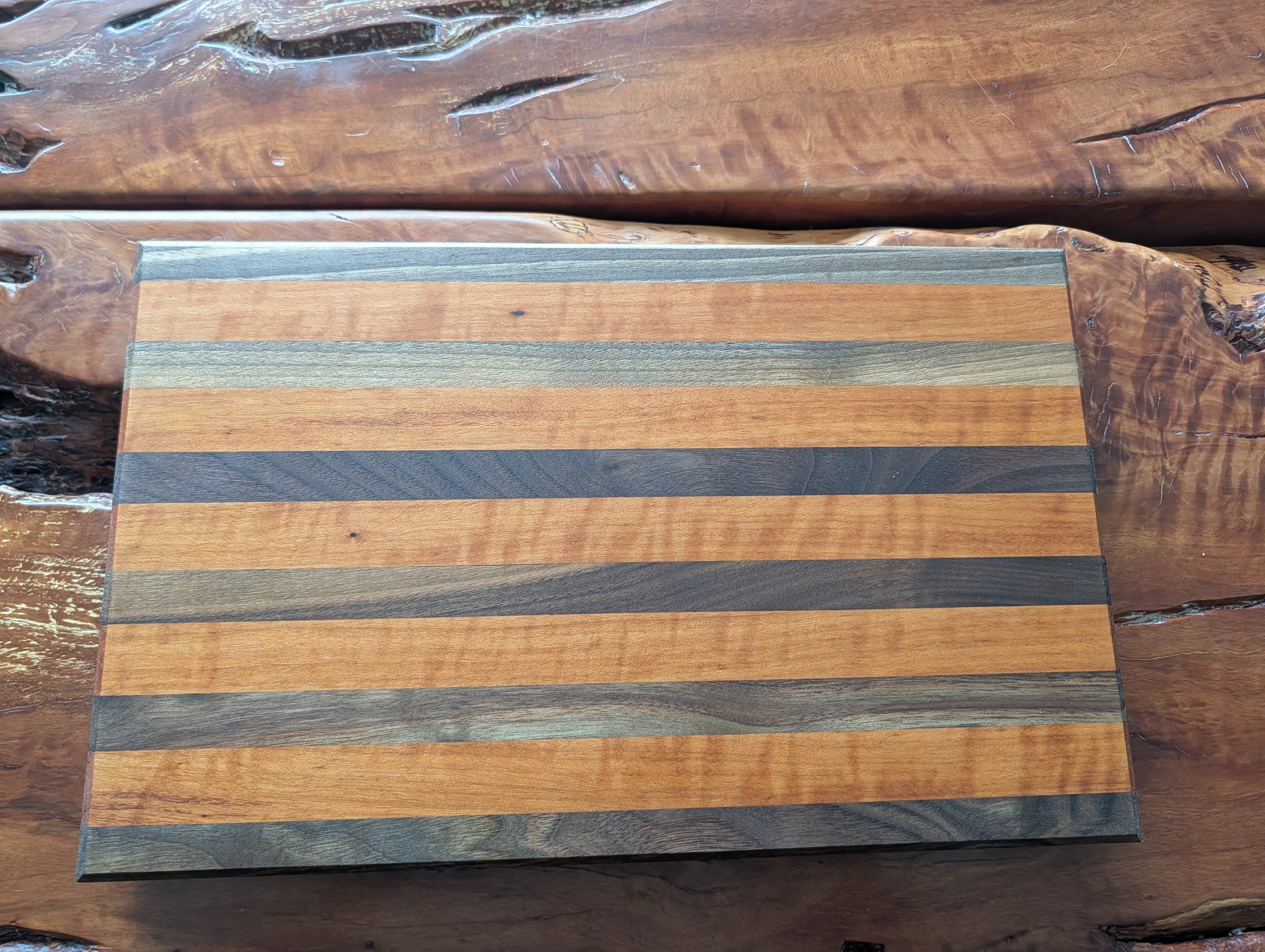 Walnut and  Cumaru Handmade Cutting Board 8.5" x 15" x 1.25"